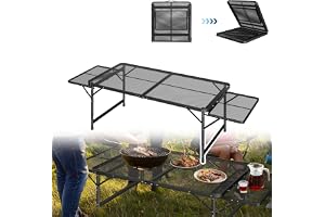 UISEBRT Fällbart campingbord fällbart trädgårdsbord lätt och bärbart litet bord grillbord med mesh skrivbord utomhus fällbord