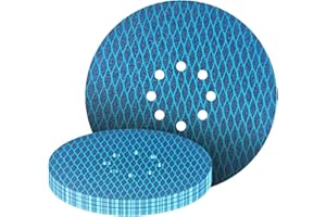 GZKTY 13 Piezas Discos Lija 225mm | Grano P40 | Discos Pulidora 225mm 8 Agujeros | Papel Lija Para Lijadora Jirafa, Lijadora de pared, Lijadora de Paredes y Techos