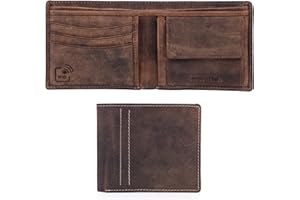 moonster Cartera de Piel con Bloqueo RFID Mantiene el Dinero y Las Tarjetas Organizadas con Fácil Acceso – Billetera para Hombre Minimalista – 100% Piel de Búfalo – Preciosa Caja Regalo