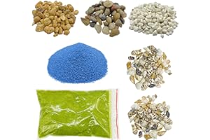 Cayway 7 Stück Miniature Basing Kit, Geländebau Sortiment Stein, Tabletop Gelände Modell Bäume Ziersand, Gras, Schnee für Projekte Modellbahn Eisenbahn Architektur Landschaft, Minigarten