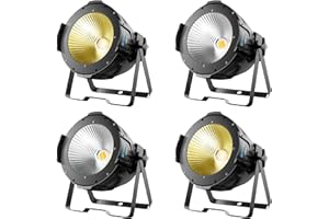 BETOPPER Luci DJ Par Led Luci Palco 100W COB Luci Discoteca Super Luminoso Bianco Caldo/Bianco Freddo Strobo Discoteca Adatto per Spettacoli, Teatro, Chiesa, Matrimonio（4 pezzi)