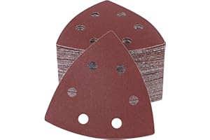 STEBRUAM Triangl Poncag, trójkąty szlifierskie, 70 trójkątów ściernych, 6 otworów o ziarnistości, 180, trójkątny papier szlifierski, trójkątny