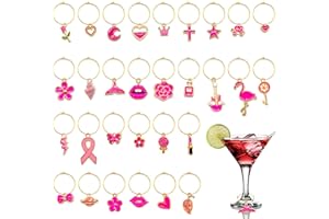 NIUHONG 30 Pcs Charms Anneaux Marqueurs Distinguer Champagne Pendentif Verre à Vin Couleur Marquage Au Marqueur Verre Marqueurs Cocktails Verre Coloré Marqueur Boisson