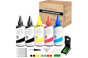 HEMEINY 500-ml-Tinten-Nachfüll-Kits, kompatibel mit Tintenpatronen 308 und 308e, funktioniert mit Envy 6122e 6532e 6520e 6132e 6530e 6120e 6110e 6558e 6110e 6130e Druckern