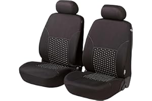 ‎WALSER Walser 11938 Auto Sitzbezüge, Auto Schonbezüge Dotspot Premium 2 Vordersitzbezüge 2-teilig Sitzbezüge in Schwarz/Grau