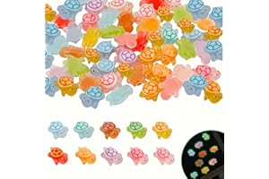 CJMUQHEHH 50 mini tortugas luminosas de resina, 10 colores en miniatura, minifiguras de tortuga, mini tortugas, figuras de resina, minifiguras para jardín, decoración de macetas, escenas de micro paisajes DIY