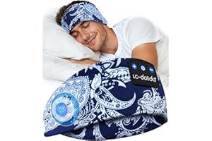 LC-dolida Sleep Headphones Headband,Soft Sleeping Headphones Bluetooth Headband with Earphones Wireless Soft Music Headband Earphones for Men Women Teens Yoga Workout Fitness Relax Travel