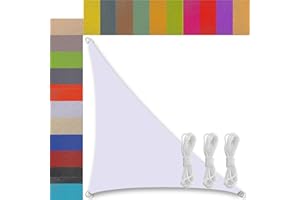 Ufamiluk sonnensegel dreieckig wasserdicht 2x2x2.8m sonnensegel Balkon Regenschutz 95% UV Schutz Windschutz Überdachung Plane für Garten Terrasse Outdoor Camping Patio Schwimmbad Weiß