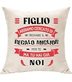 Federe Cuscino Personalizzata 'A Mio Figlio' - Idea Regalo Originale Per Figli Maschi