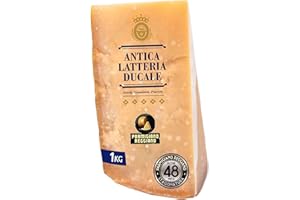 Parmigiano Reggiano Dop 48 mesi da Allevamento e Agricoltura Sostenibili - Premiata Produzione Artigianale dal 1949 - Formaggio Naturalmente Privo di Lattosio ANTICA LATTERIA DUCALE (1kg - 1pz)