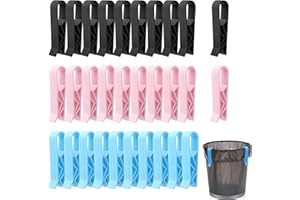 CALDAMN Lot de 30 clips pour sac poubelle - Durable - Clip réutilisable - Respectueux de l'environnement - Clip de sécurité en plastique