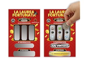 ZARTON® Gratta E Vinci Laurea Biglietto Auguri Idee Regalo Laurea Donna Uomo Originale Gadget Divertenti Scherzi Laurea Regali Festa Con Buono Confetti Bomboniere [1 Pezzo]