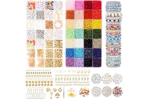 BOBISHE Perline per Braccialetti Bambina, 13000 Pezzi 28 Colori 3mm Perline per Bigiotteria Fai Da Te Adulti, Perline con Lettere per Braccialetti, Perline Colorate per DIY Braccialetti,Collane