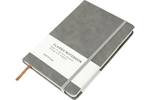 TOP-PINDU A5 Notebook Journal Diaries Thick Hardcover Executive Notebooks - Premium Thick Paper - 240 Pages - Bookmarks, Elastic Closure, Back Pocket.