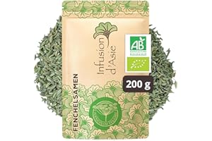 ‎KHLA Khla - Bio-Fenchelsamen 200 g - Lose und Getrocknet - Für Fenchel Tee & Infusion nach dem Essen - Verdauung & Vitalität - Heiß oder Kalt - Gegen Blähungen - Antioxidantien - Herkunft Ägypten