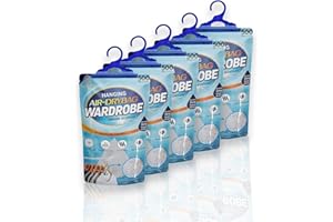 EveryKip Original® 5 Piezas Bolsas Antihumedad, Deshumidificadores Armarios, Absorbentes de humedad para Colgar, Eliminar Humedad para Armarios, Olores Desagradables, Antimoho