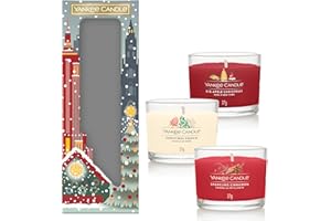 Yankee Candle Scented Candles Gift Set , 3 Mini Filled Votive Candles , Perfect Christmas Gifts for Women , Passport to the Holidays Collection, Signature