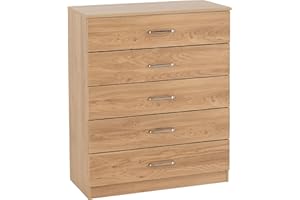 Seconique Dakota 5 Drawer Chest in Oak Effect
