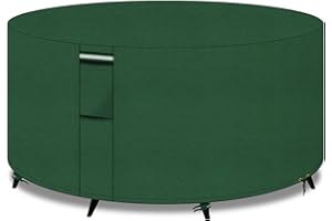 PATIO PLUS Garden Heavy Duty Table Covers Round Outdoor , 600D Oxford Fabric Circular Patio Set Table Cover, Garden Furniture Set Cover Waterproof, Windproof, Anti-UV,190x80cm, Green