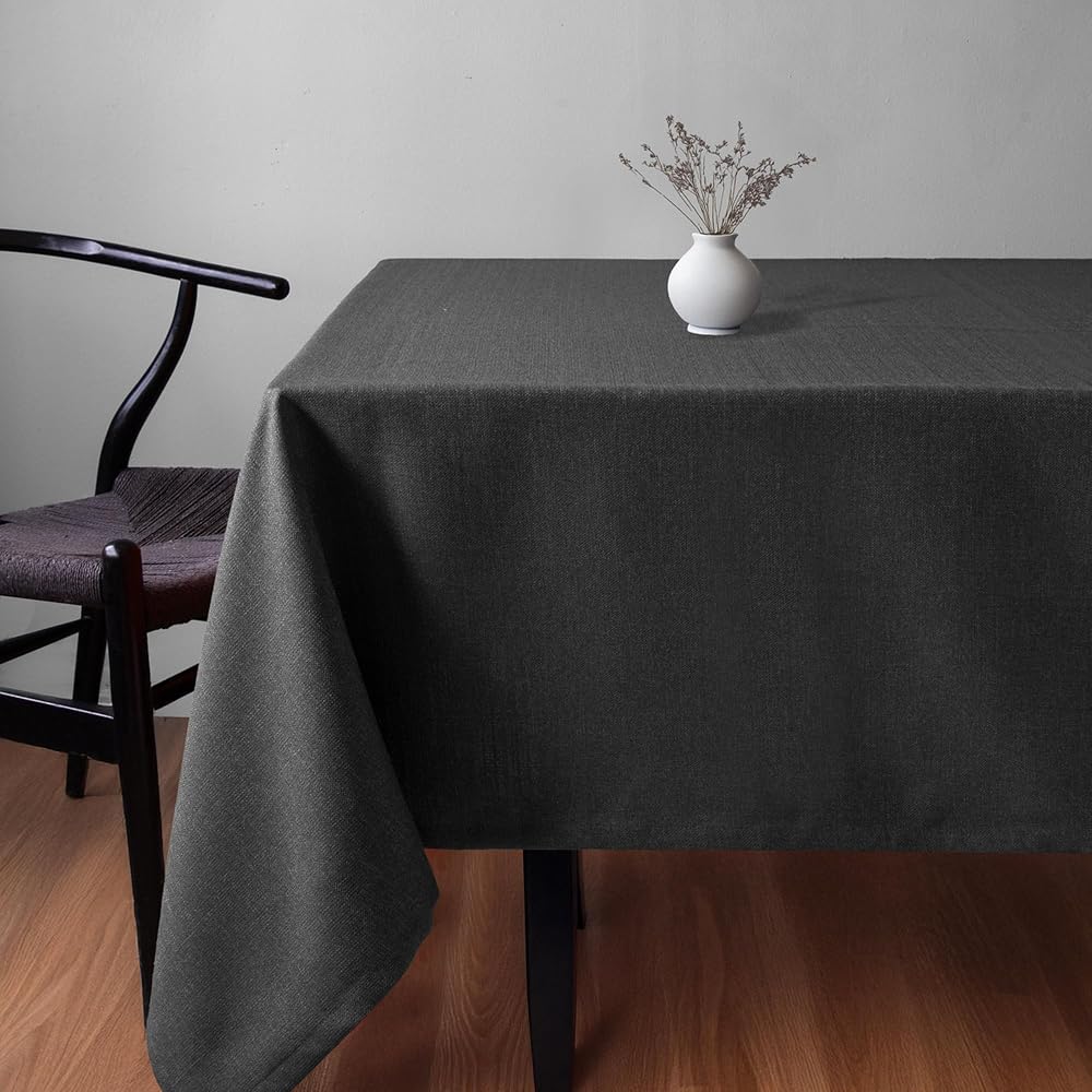 Gauze Fabric Design Capri Keten Dokulu Dertsiz Ütü İstemeyen Yüksek Kaliteli Antrasit Masa Örtüsü