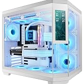 Mars Gaming MC-3TCORELCD ATX Gaming Case, 7.2" IPS Customizable Display, Triple Removable Tempered Glass, Double Side Camera