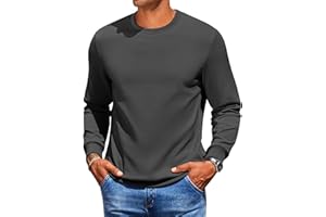 COOFANDY Hombres Sudadera con Cuello Redondo Jersey Casual Crewneck Sudadera Sin Capucha Camisa De Manga Larga Sudaderas BáSicas para Los Hombres
