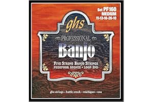 GHS STRINGS GHS Professional - PF160 - Banjo String Set, 5-String, Loop End, Phosphor Bronze, Medium, .010-.022