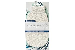 Hydrea London Gant exfoliant - Exfoliant visage et corps en bambou naturel ultra doux pour homme et femme - Nettoyage en profondeur, massage et gommage douche - Gant de bain en coton pour tous les types de peau