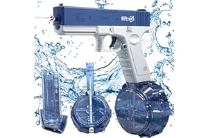 MIIEPLS Elektryczny pistolet na wodę, najsilniejszy zraszacz wody o dużej pojemności Letni basen Zabawka na plaży i nie martw się o wycieki dla dorosłych i dzieci