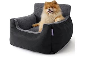 LE SURE Lesure Hundesitz Auto Kleine Hunde - Wasserdichter Hundesitz Auto Rückbank, Hunde Autositz Für Kleine Hundemit, Ansteckbare Leine Für Autositz Hund, Schwarz