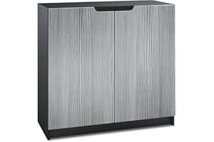 ‎VLADON Vladon Sideboard Logan, Made in Germany, Kommode mit 2 Türen, Schwarz matt/Avola-Anthrazit (82 x 78 x 37 cm)