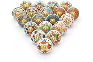 Craft Trade Boutons de porte d'armoires et de tiroirs, boutons d'armoire colorés assortis, vintage, poignées de traction pour meubles de cuisine,décoration intérieure de la maison, paquet de 20