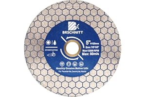 Disque Diamant Carrelage 125mm - BRSCHNITT Double Face Coupe Meulage Lame Scie Diamant pour Porcelaine Céramique Marbre Granit Pierre Artificielle Quartz