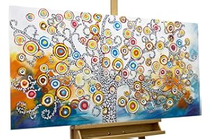 KunstLoft Leinwandbild | 100% HANDGEMALT | 120x60cm | Gemälde 'Oracle of Insights' | Wald & Bäume | Bunt | Wandbild Wohnzimmer