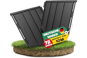 FIXCRAFT® Rasenkante Kunststoff für ca. 10m [72 Stück] in jeder Form verlegbar I Beetumrandung Kunststoff mit einfachem Stecksystem für kinderleichtes Verlegen I Wetterfeste Beeteinfassung