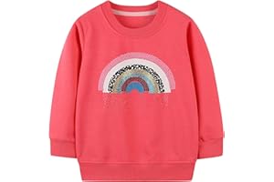 QHKEPW Girls Jumper Unicorn Cat Butterfly Strawberry Flower Kids Sweatshirt Toddler Top Long Sleeve Round Neck Cotton Casual Clothes T Shirt 1-7 Years Old