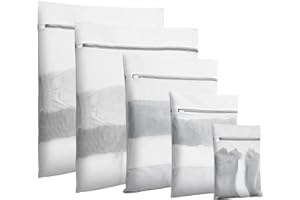 TERJBG 5 Stück Wäschenetz für Waschmaschine, 5 Größen Wäschebeutel mit Reißverschluss(20x30, 30x40, 40x50, 50x60, 60x60cm), Laundry Bag für BH, Reise, Schuhe, Koffer, Socken, Unterwäsche, Babykleidung