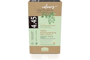 Helan, Capelvenere Colours natürliche Haarfarbe, Nuance 4.45 Kupferbraun, Mahagoni – Kit für einfache Anwendung, hervorragende Abdeckung, geruchlos – Haarfarbe ohne Ammoniak und Alkohol, 125 ml
