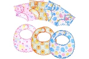 PEOVLVN 6 Pieces Doll Diapers and Bibs, Washable and Reusable Doll Accessories Doll Clothes for 12 Inch Dolls Girl Birthday Gift Sleepover Slumber Party