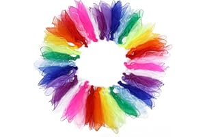 Zawaer Sciarpe di Giocoleria per Bambini, 36 Pezzi di Sciarpe di Seta con Bordi Rinforzati Migliorati, 12 Colori Misti Raso Danza Foulard Giocoleria, 24 x 24 Pollici Foulard da Ginnastica