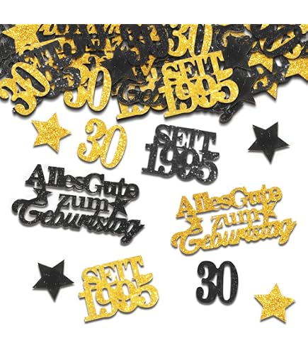 Konfetti-Set Zum 30. Geburtstag – 1000 Teile, Rosegold & Silber, Mit "Happy Birthday" & "30"