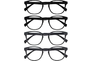 ‎OPULIZE OPULIZE Pop Lesebrille 4er Pack Keck Rund Matt Rahmen Federscharniere Kratzfest Schwarz Grau Herren Damen RRRR2-1177 +2.50