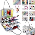 JHkim Busy Board Montessori Baby Toys for 1 2 3 4 Year Old Boy Girl Gifts, Autism Sensory Travel Toys for Toddlers, Educational Activity Sensory Board Preschool Learning Fine Motor Skills Toys, Gray