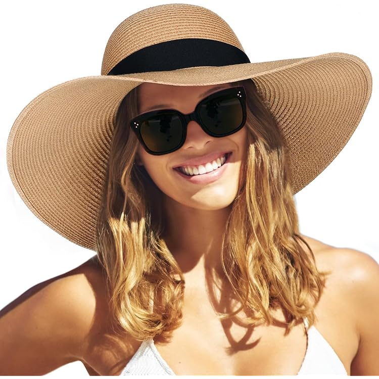 Chapeau De Plage Large Bord Chapeau De Paille Pour Femmes, Simple, Pliable, à Bord Large, Pour Filles, De Soleil, De Plage, D'été, Protection UV, Casquette De Voyage, Pour Dames Chapeau Femme Bord
