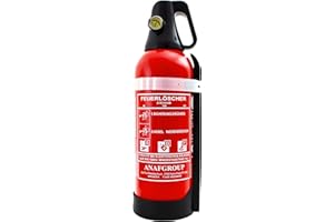 Fire Extinguisher 2L ABF Grease Fire Foam Combination Extinguisher DIN EN3 - Very Handy - with Car Holder + Andris® Test Certificate & ISO Symbol Plate