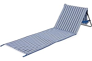 ‎CAMPART Campart BE-0421 BE-0421 Brittany Foldable Beach Lounger - Padded with Carry Handle - Aluminium - 600D Polyester - 1 Person - BE-0421