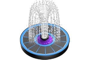 SZMP 2024 Nuovo Fontana Solare,3.5W Fontana da Giardino Esterno con 8 Ugelli e 4 Fissatori,Solare Fontana Pompa ad Acqua Solare per Bagno per Uccelli,Acquario,Stagno o Decorazione del Giardino