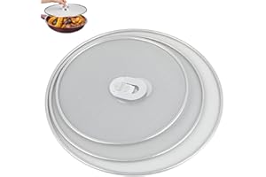 HINGTTRAUM 3-teiliges Spritzschutz-Set für Pfannen – Multifunktionale Edelstahl-Schutzdeckel zum Verhindern von Öl- und Wasserspritzern, in den Größen 33 cm, 29 cm und 25 cm