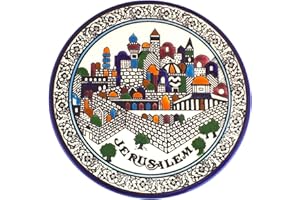 ARMENIAN CERAMICS Piatto in ceramica armena decorata, motivo Gerusalemme, 21 cm