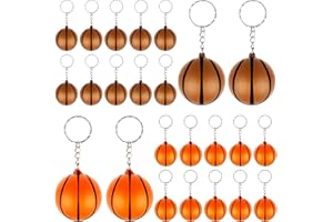 Charshiu 24 Pcs Basketball Schlüsselanhänger Basketball Keychain Basketball Verbindungs-Ketten-Schluesselring Basketball Schlüsselring Mitbringsel für Kinder Geburtstag Weihnachten Gastgeschenk